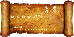 Nyul Ruszlán névjegykártya